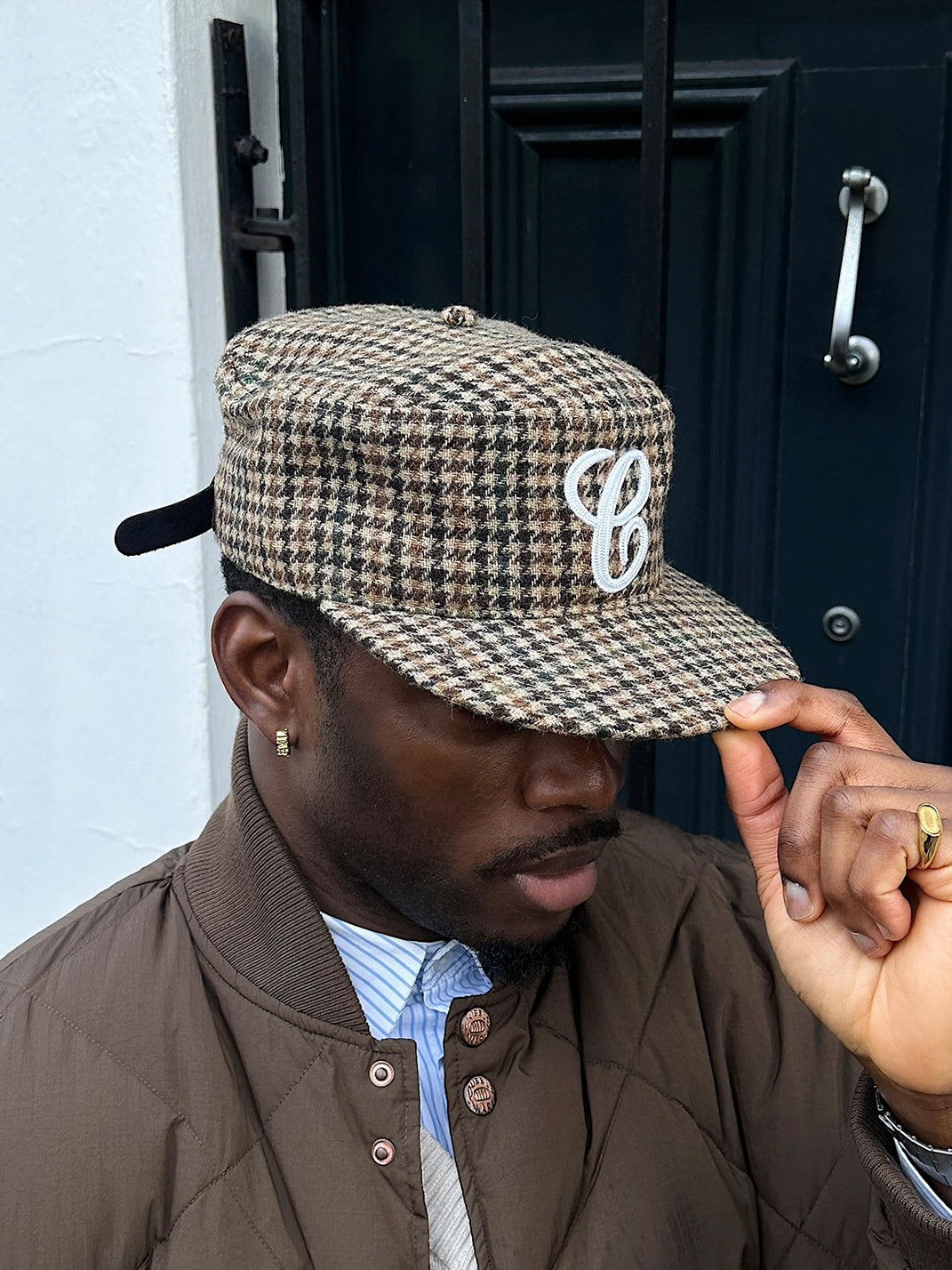 6CRAYON | Flat Brim Embroidered Baseball Cap-Brown - PSYLOS 1, 6CRAYON | Flat Brim Embroidered Baseball Cap-Brown, Hat, 6CRAYON•JAPAN, PSYLOS 1